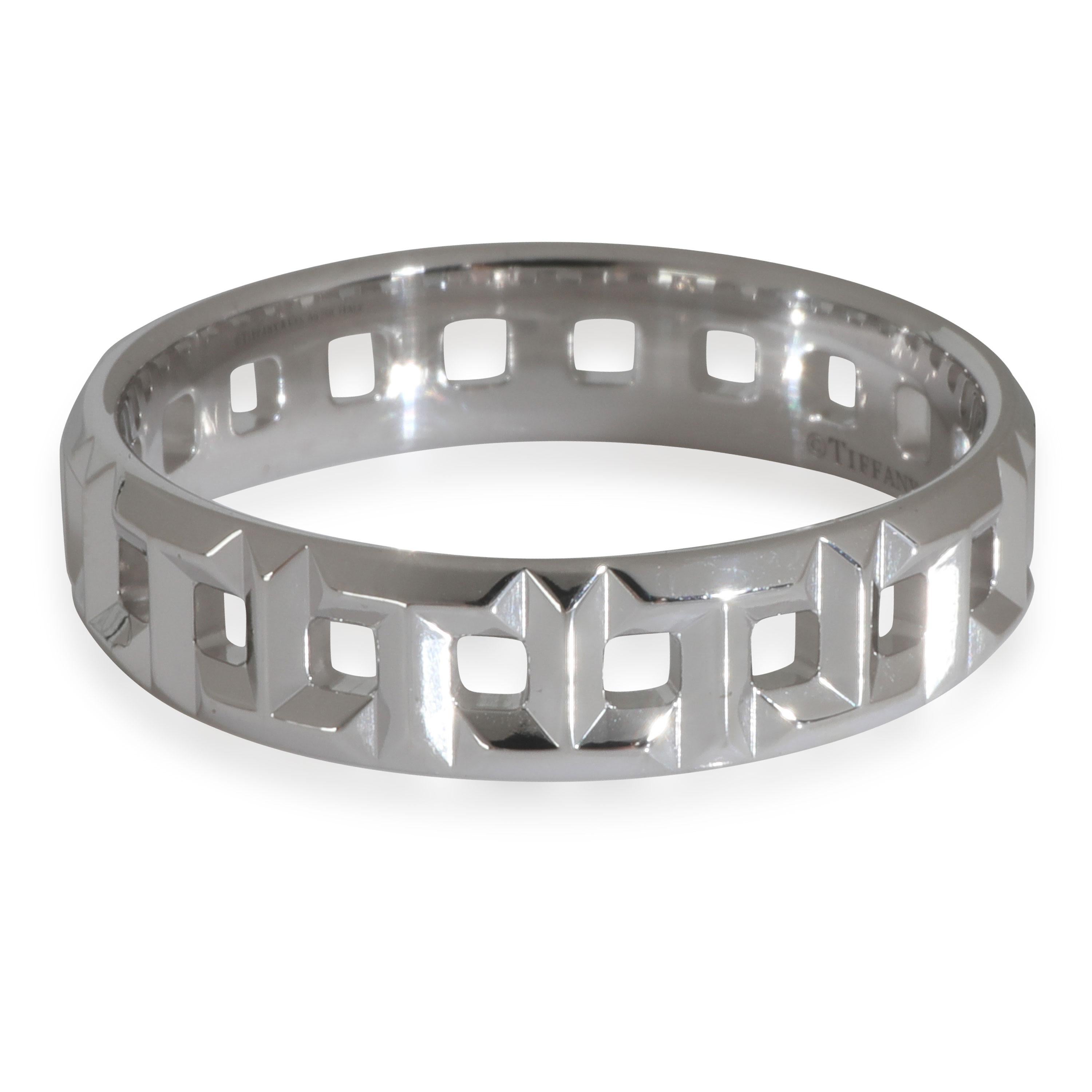 Tiffany & Co. White Gold  Tiffany T True Wide Ring In Good Condition For Sale In New York, NY