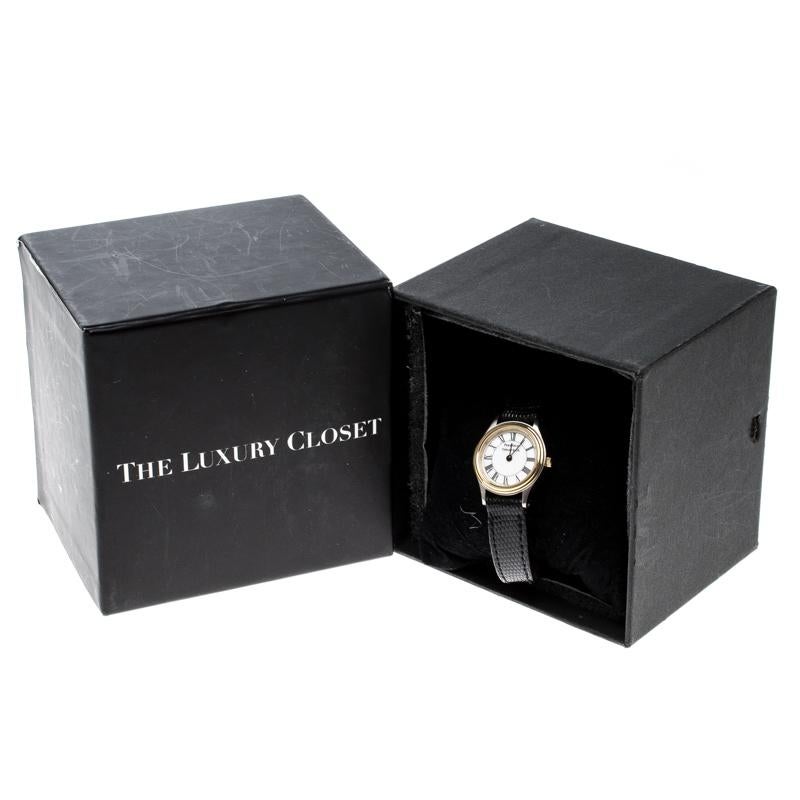 Contemporary Tiffany & Co. White Gold Tone Stainless Steel Portfolio Women's Wristwatch 24 mm
