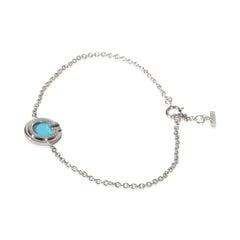Tiffany & Co. White Gold Turquoise and Diamond Tiffany T Circle Bracelet