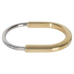 Tiffany & Co. White Gold & Yellow Gold Diamond Lock Bracelet, Size Small