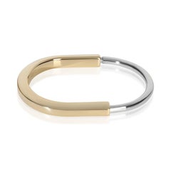 Tiffany & Co. White Gold & Yellow Gold  Lock Bangle Bracelet
