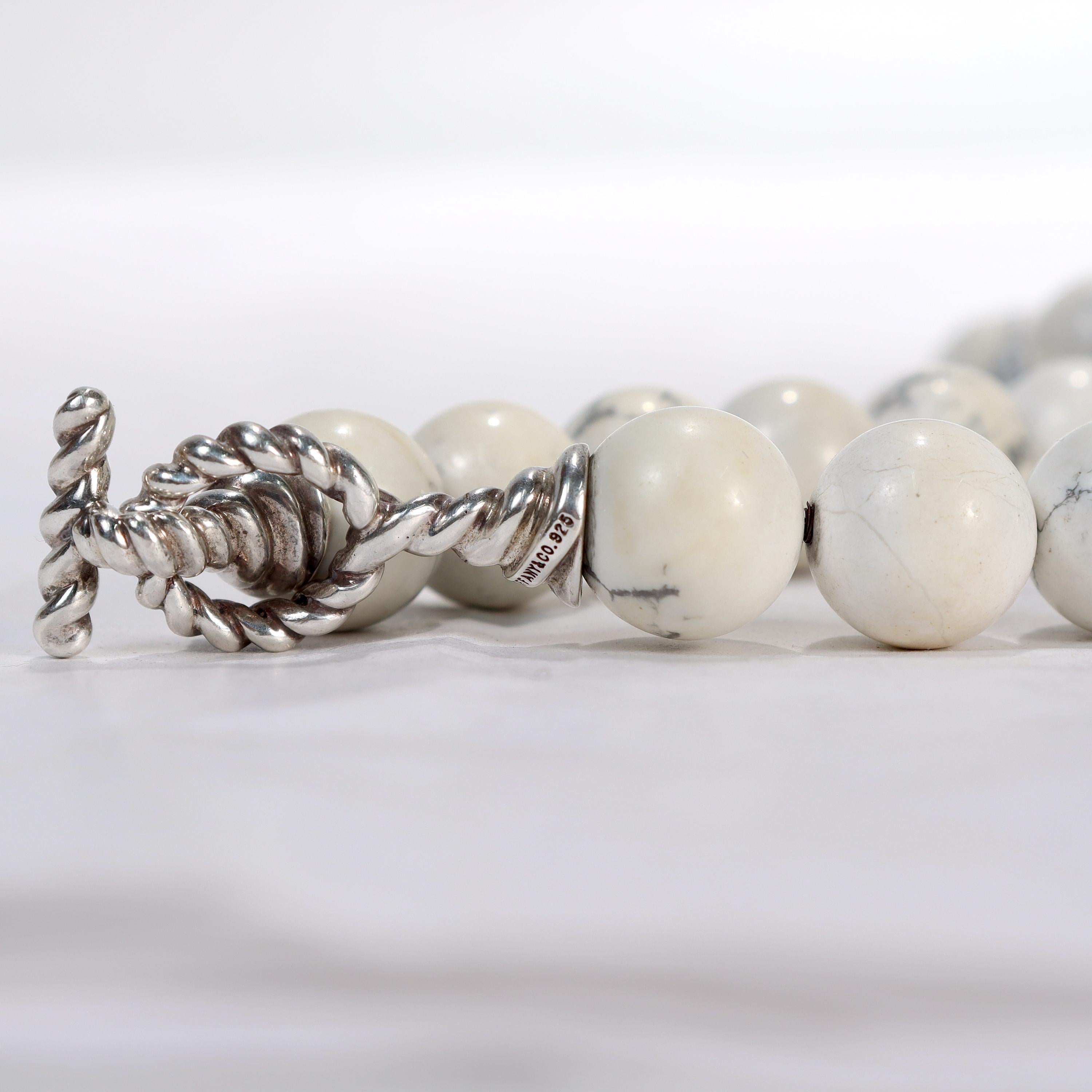 Tiffany & Co. Collier Princesse en perles de howlite blanche et argent en vente 6
