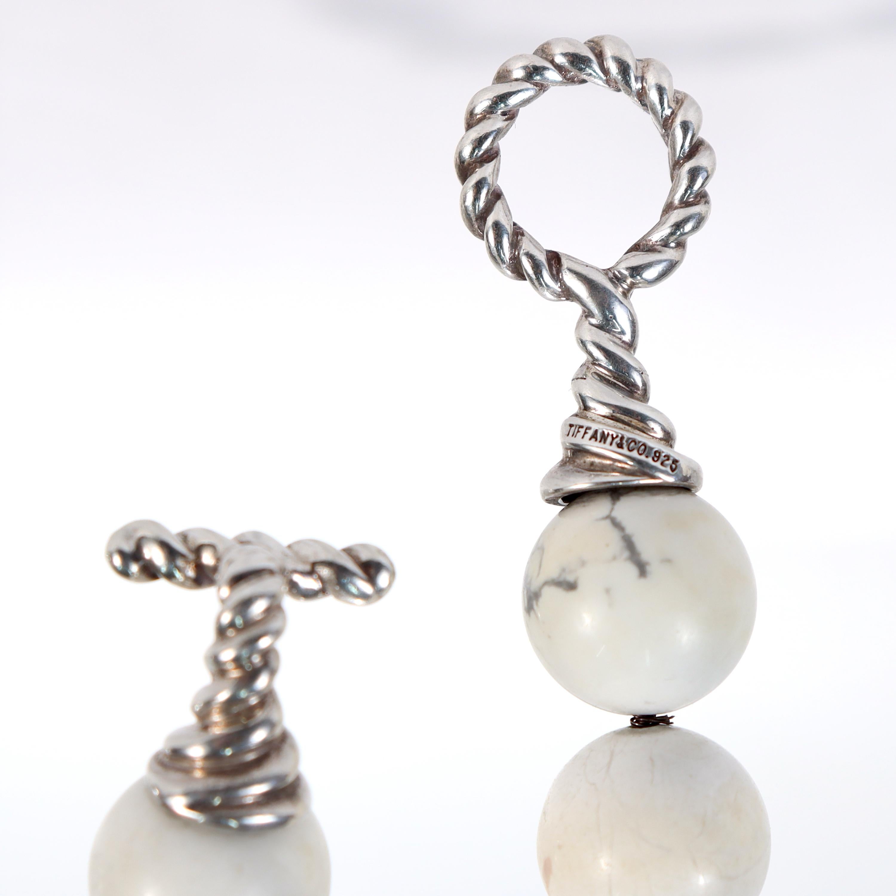 Tiffany & Co. Collier Princesse en perles de howlite blanche et argent en vente 7