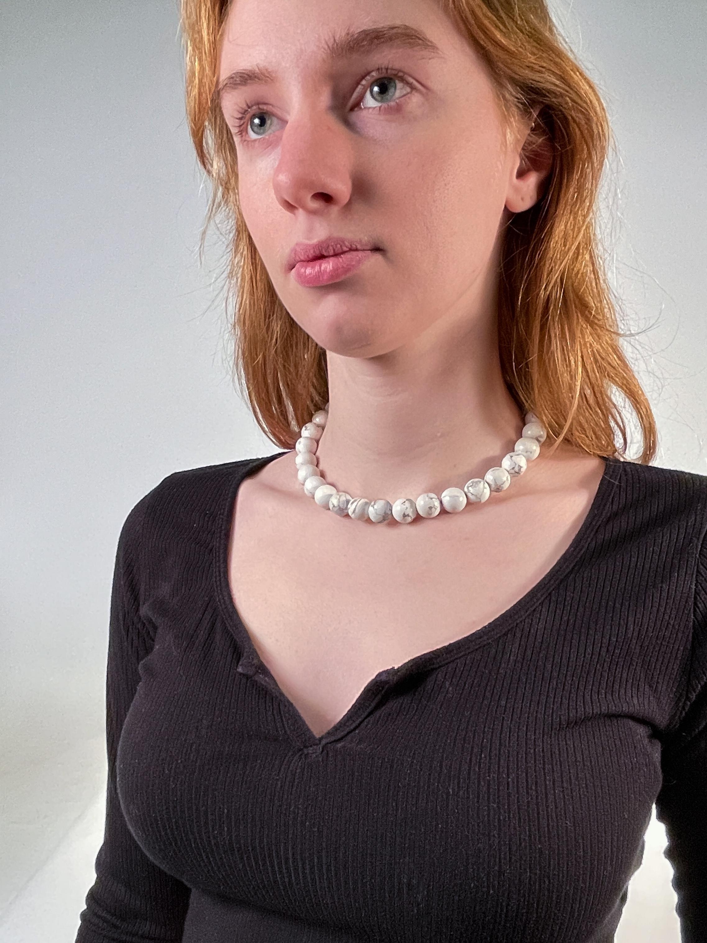 Tiffany & Co. Collier Princesse en perles de howlite blanche et argent Unisexe en vente