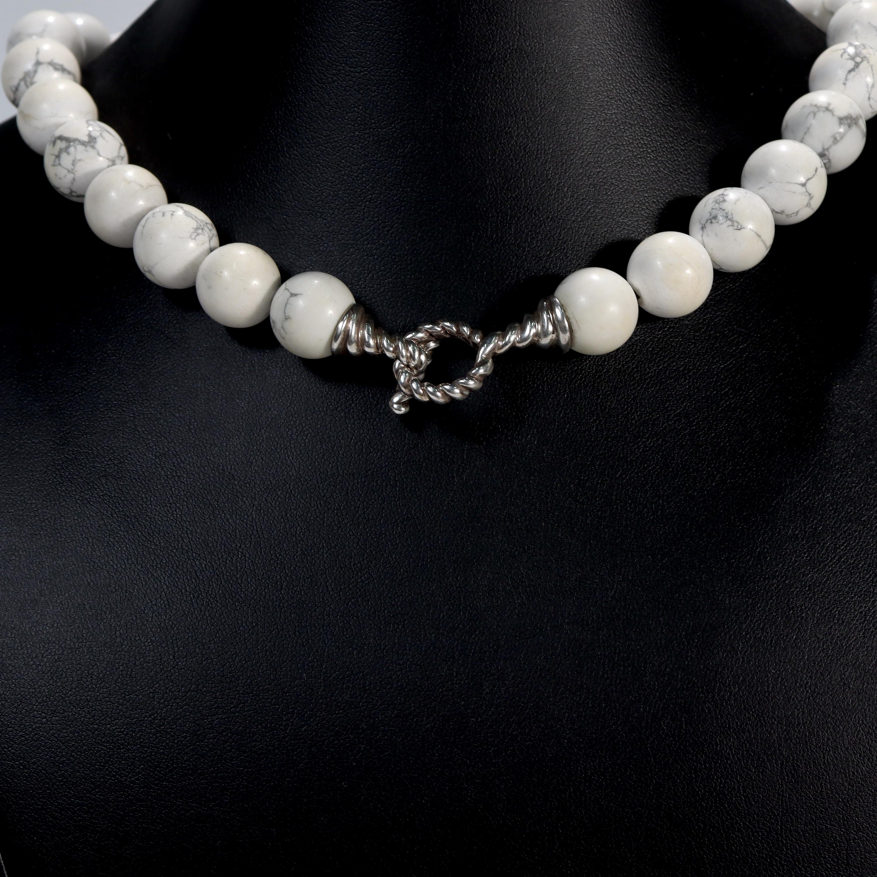 Tiffany & Co. White Howlite Bead & Sterling Silver Princess Necklace For Sale 1