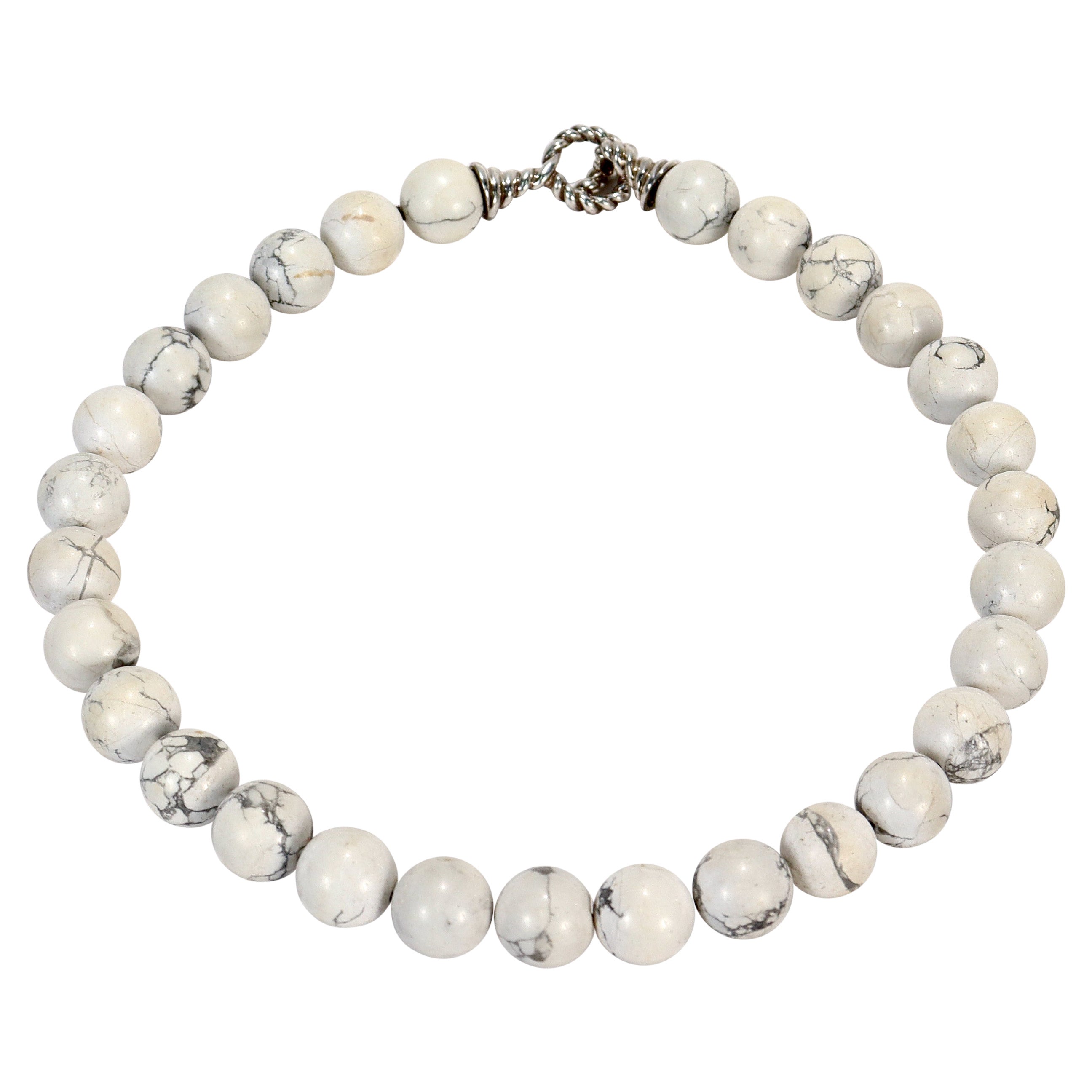 Tiffany & Co. White Howlite Bead & Sterling Silver Princess Necklace