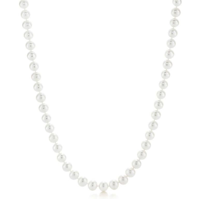 Authentic Tiffany & Co. white fresh water cultured pearl Necklace from the Ziegfeld collection. Inspired by Tiffany creations from the 1920s, this collection echoes the bold and lavish design of the iconic Ziegfeld Theatre and the elegance of the