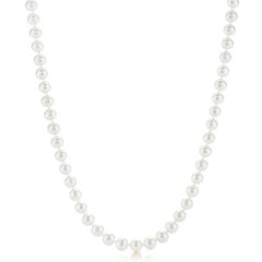 Tiffany & Co. White Pearl Necklace, Ziegfeld Collection, 8 to 9mm 22 inches.