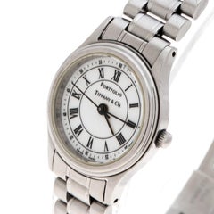 Tiffany & Co. Weiß Edelstahl Portfolio Damen Armbanduhr 24 mm