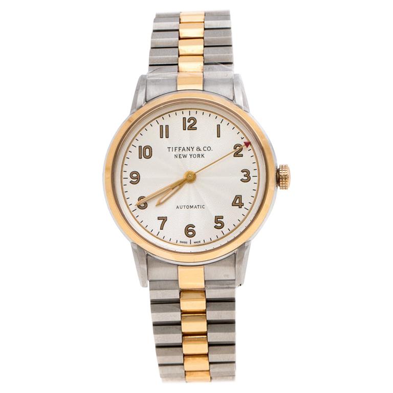 Tiffany & Co. White Steel CT60® 3-Hand Automatic Women's Wristwatch 34mm