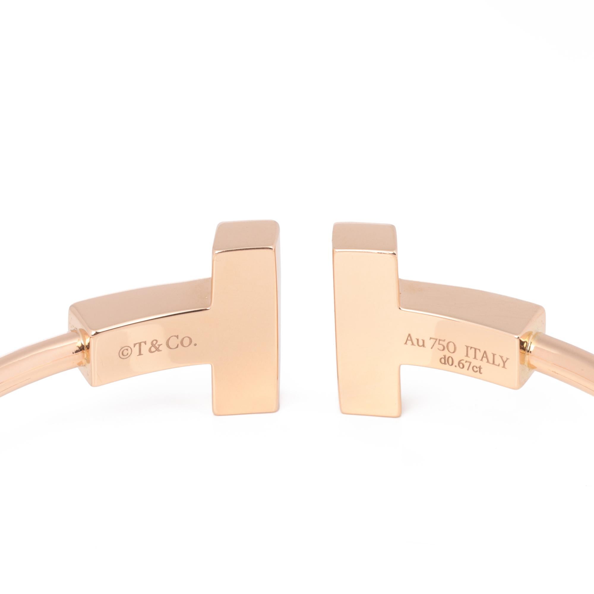 Tiffany & Co Breites Diamant-Drahtarmband (Rundschliff)