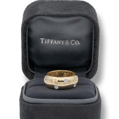 Tiffany & Co. Wide Etoile 18k Yellow Gold Diamond and Platinum Band