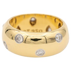 Tiffany & Co. Wide Etoile 18k Yellow Gold Diamond and Platinum Band