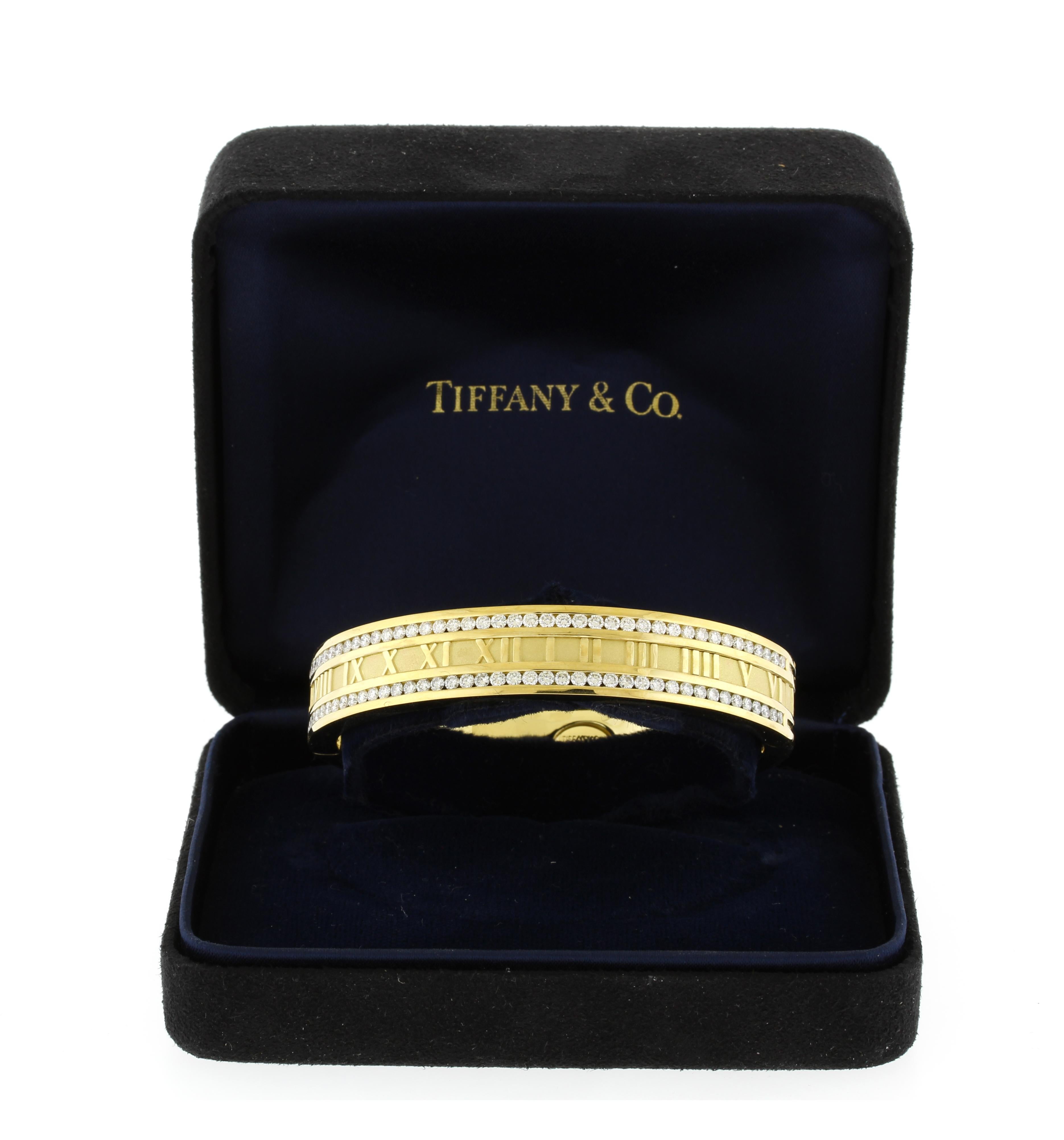 Tiffany & Co. Bracciale Atlas in oro con diamanti - 18K  Oro, 2,5 carati In condizioni ottime in vendita a Bethesda, MD