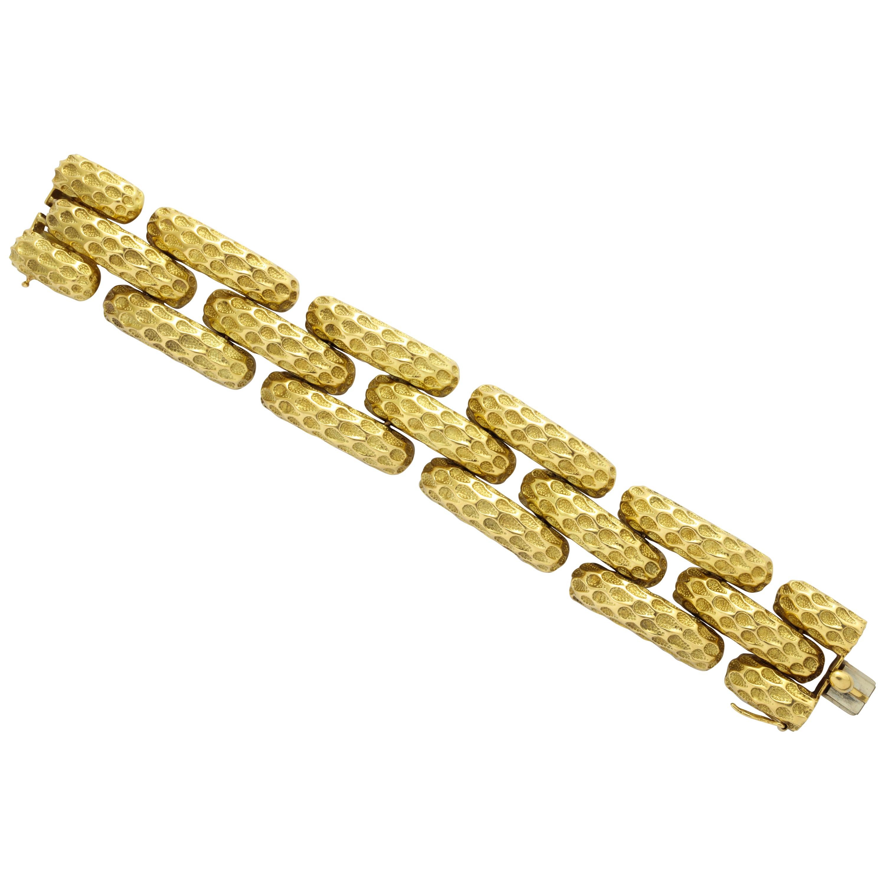 Tiffany & Co. Wide Gold Link Bracelet In Excellent Condition In New York, NY