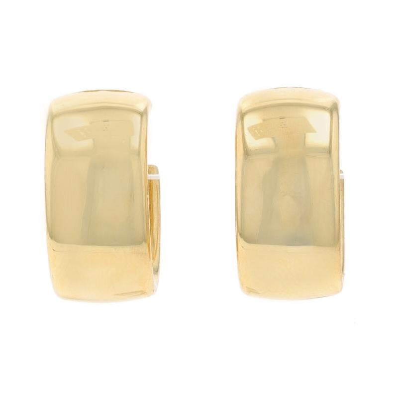 Women's Tiffany & Co. Wide Half-Hoop Earrings - 18k Oval Pierced Italy For Sale
