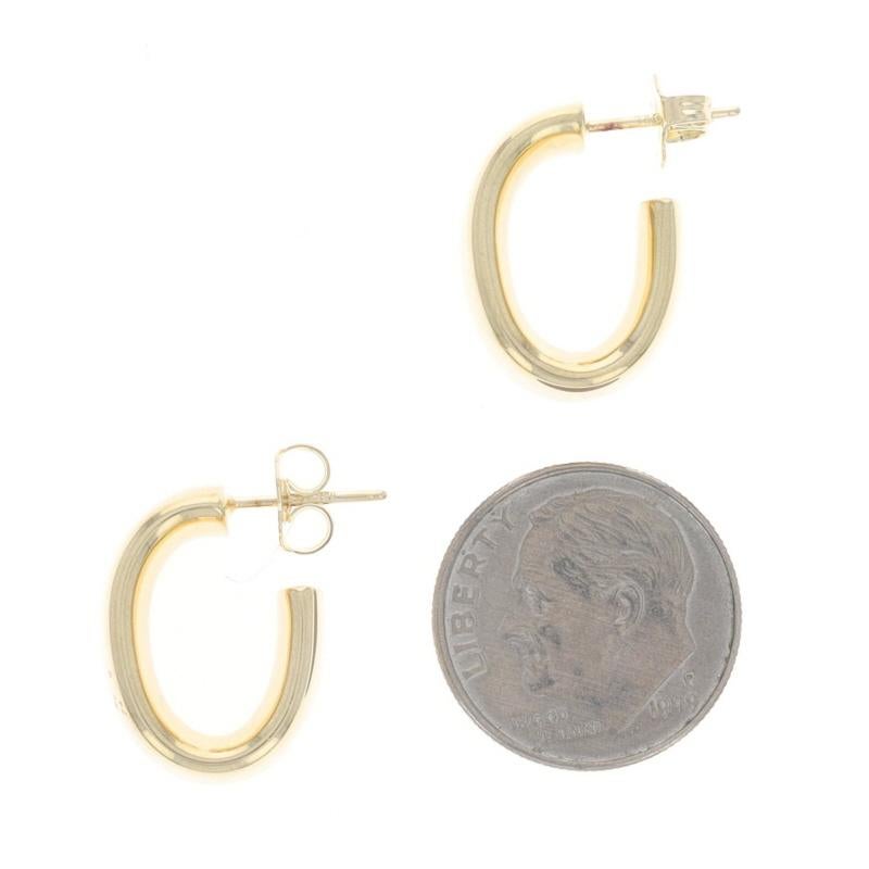 Tiffany & Co. Wide Half-Hoop Earrings - 18k Oval Pierced Italy For Sale 1