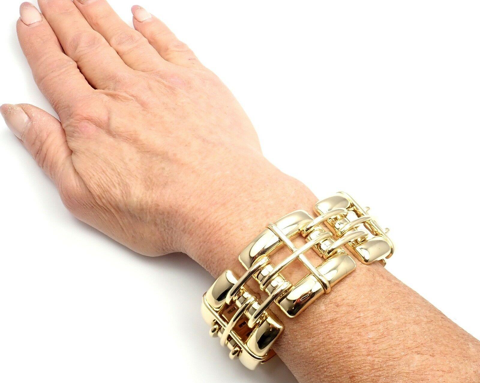 Tiffany & Co. Wide Link Yellow Gold Bracelet 5