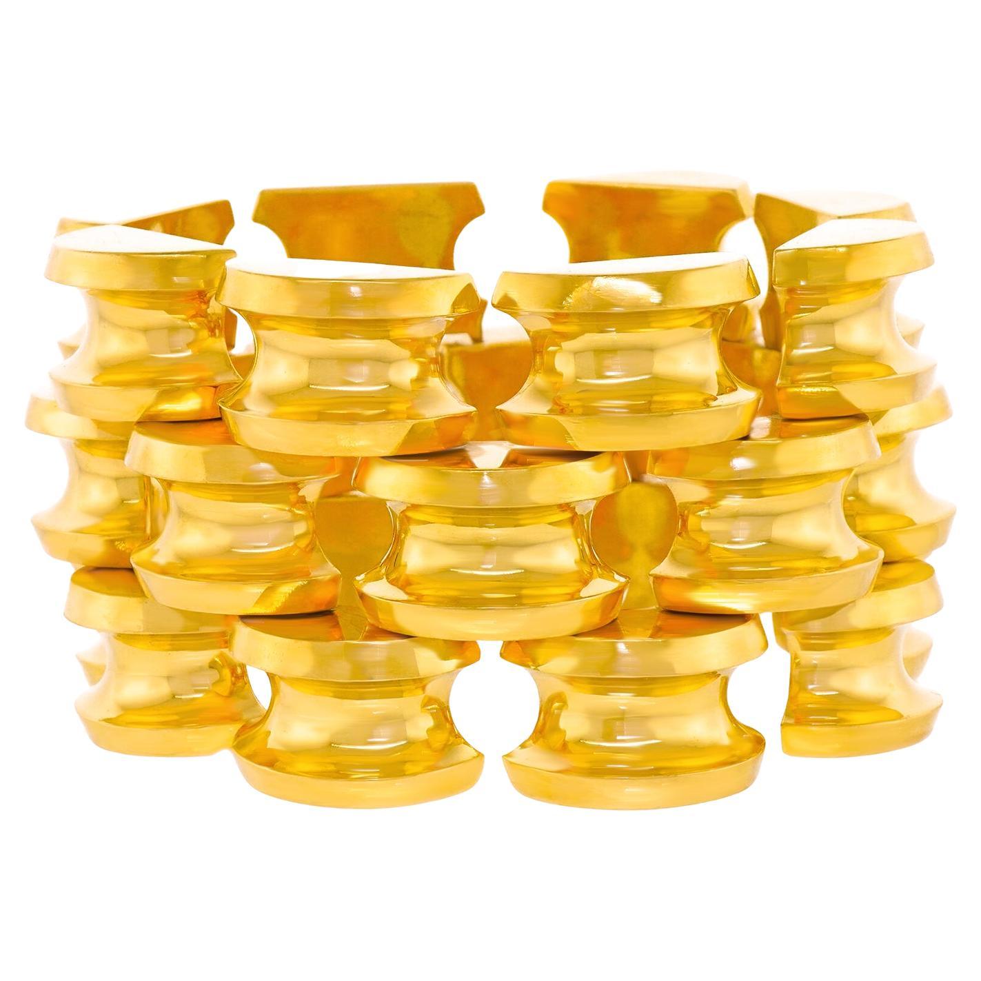 Tiffany & Co. Wide Retro-Fifties Gold Bracelet For Sale