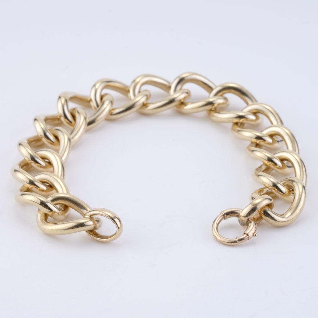 Tiffany & Co. Bracelet large à maillons rolo en or jaune 14 carats Unisexe en vente