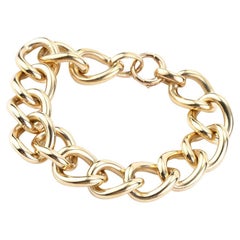 Tiffany & Co Wide Rolo Link Bracelet in 14K Yellow Gold