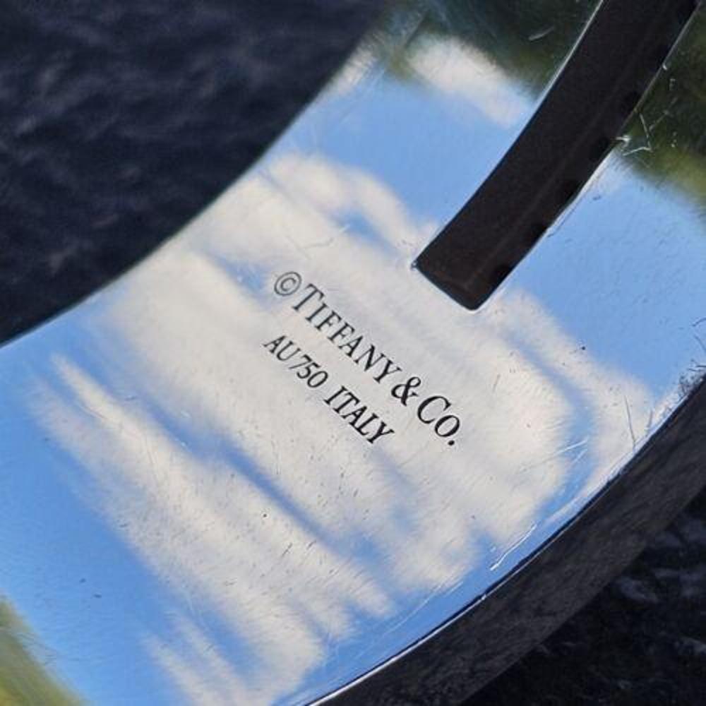 Tiffany & Co. Wide T Diamond Bangle Bracelet 18k White Gold 20mm Rare For Sale 1