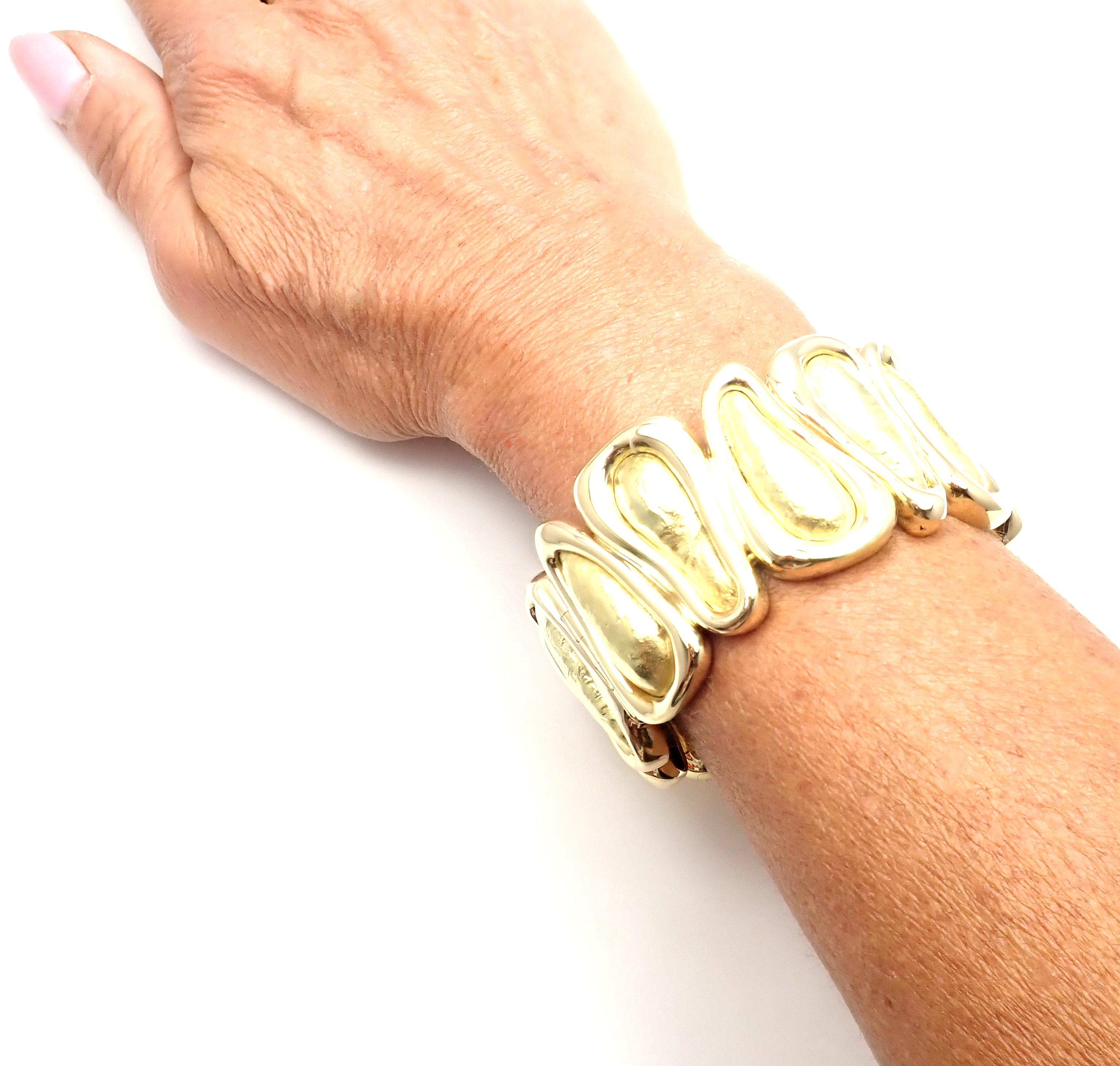 Women's or Men's Tiffany & Co. Wide Yellow Gold Bangle Bracelet