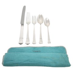 Tiffany & Co Windham 5teiliges Tafelbesteck aus Sterlingsilber mit Pouch #15453 aus Windham von Tiffany & Co