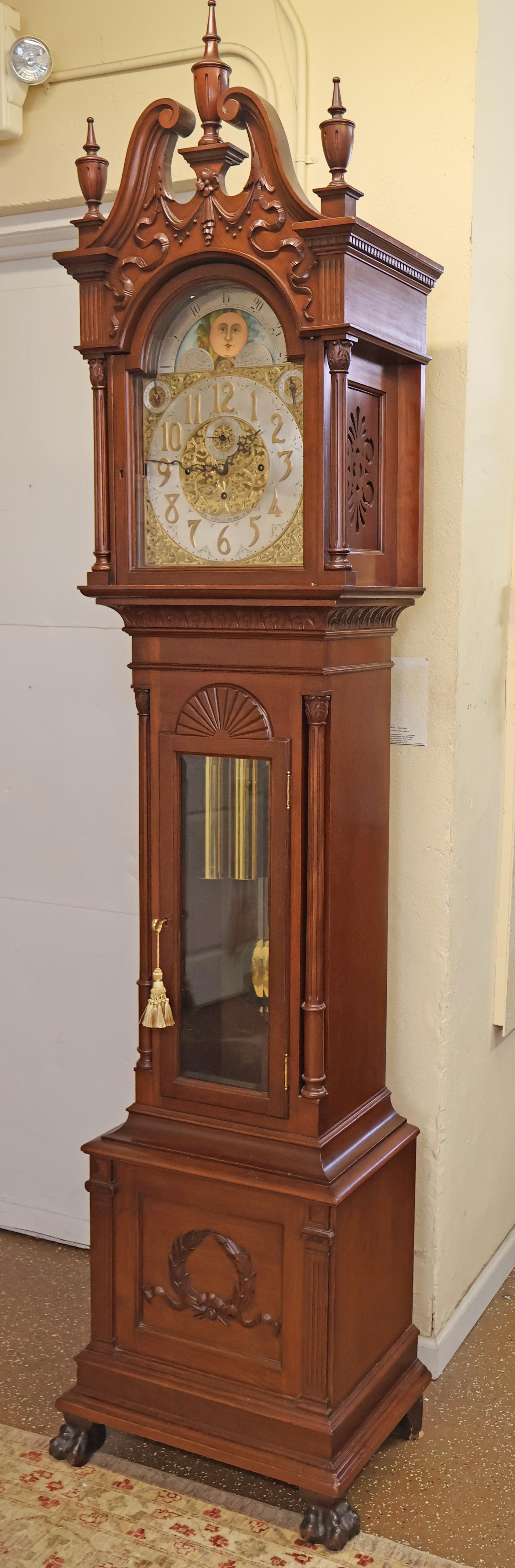 Victorian Tiffany & Co Winterhalder Hofmeier 9 Gong Musical Mahogany Grandfather Clock