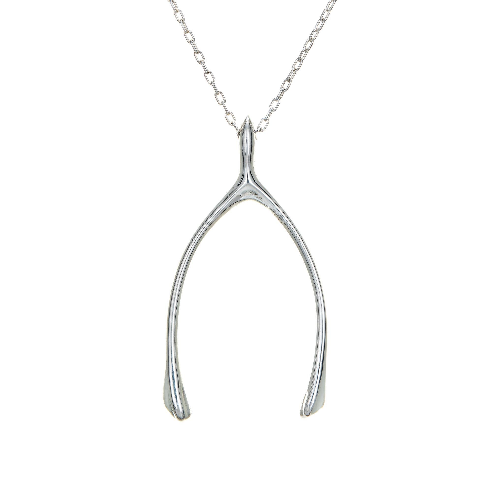 18 16 20 And 24 Inch wishbone necklace Sterling Silver 