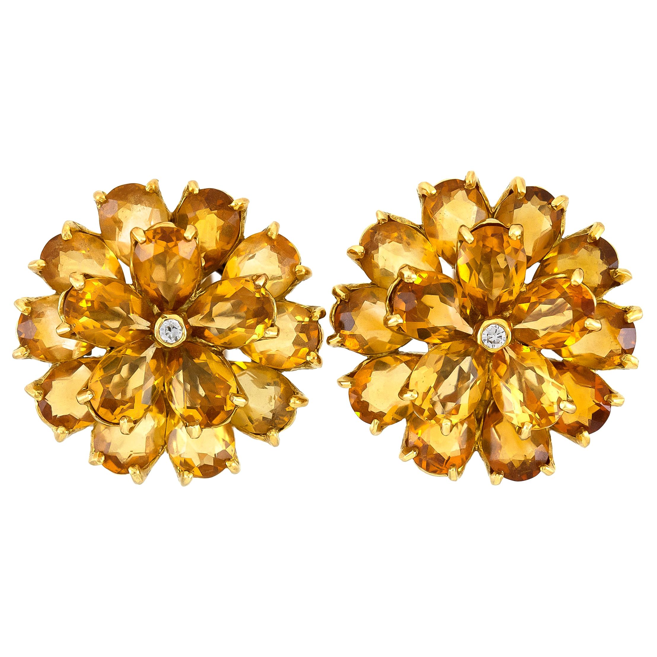 Tiffany & Co. Boucles d'oreilles en citrine et diamants