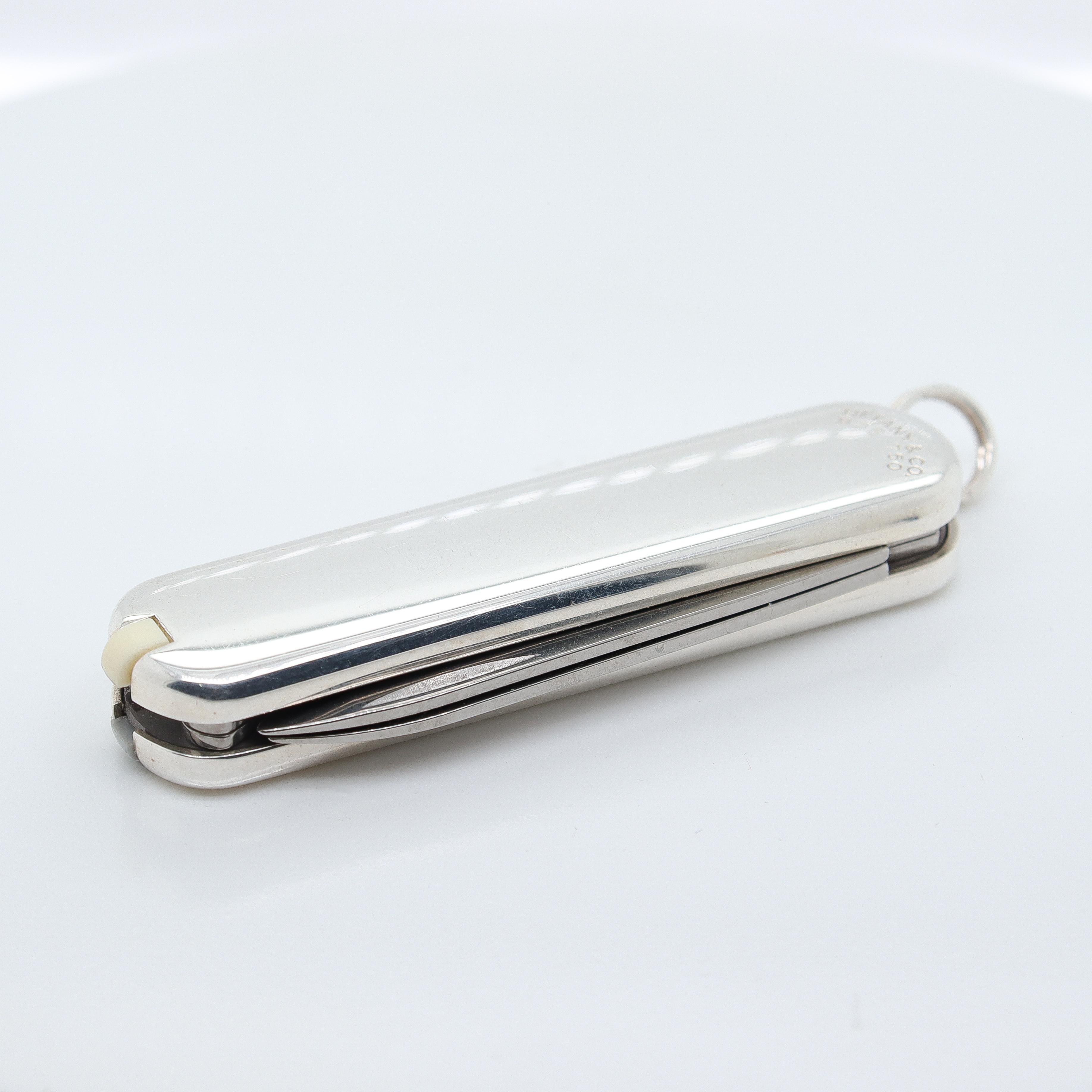 Modern Tiffany & Co. with Victorinox Sterling Silver & Gold Swiss Army Pocket Knife