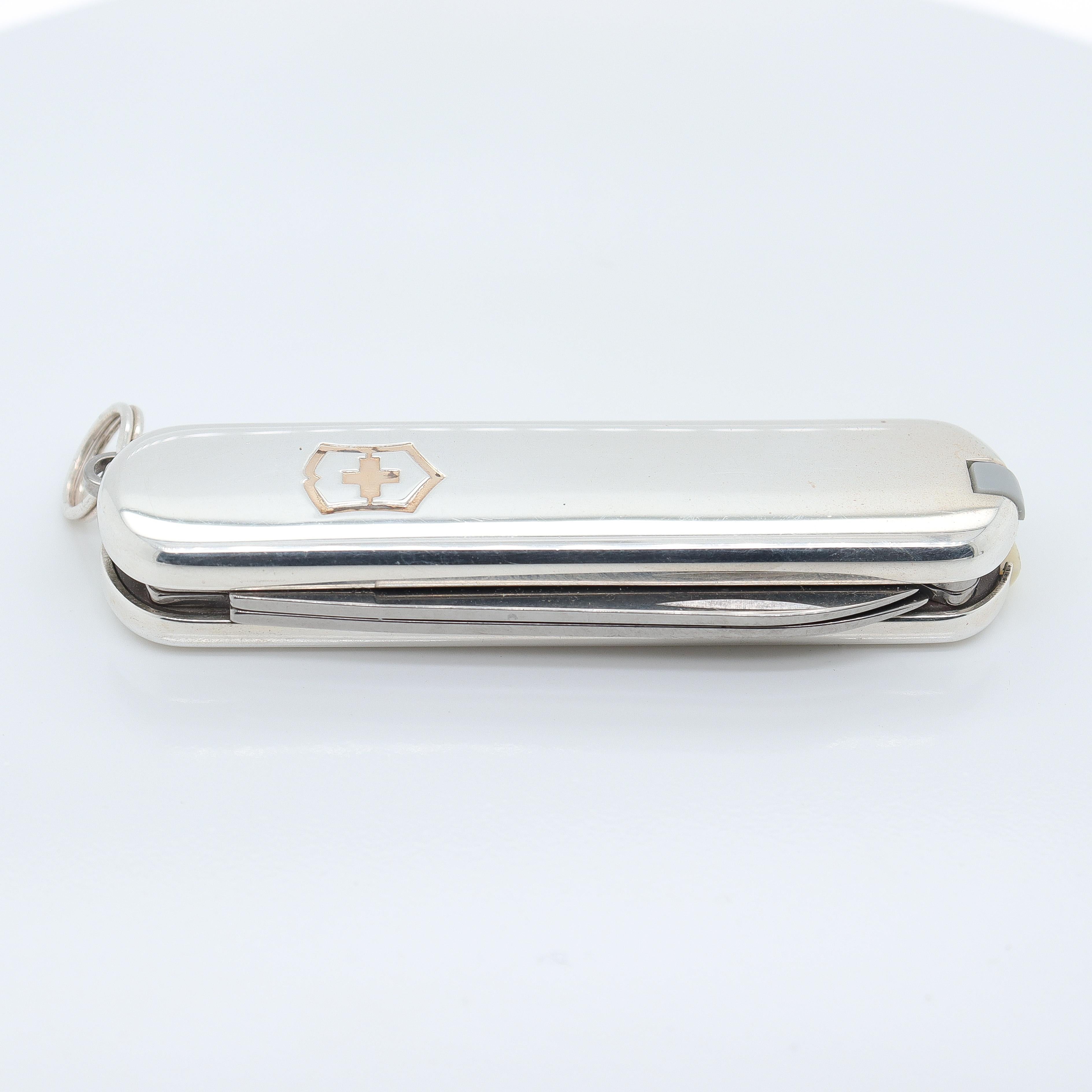 Tiffany & Co. with Victorinox Sterling Silver & Gold Swiss Army Pocket Knife In Good Condition In Philadelphia, PA