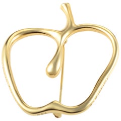 Tiffany & Co. Women's 18 Karat Yellow Gold Openwork Apple Brooch AK1B3591