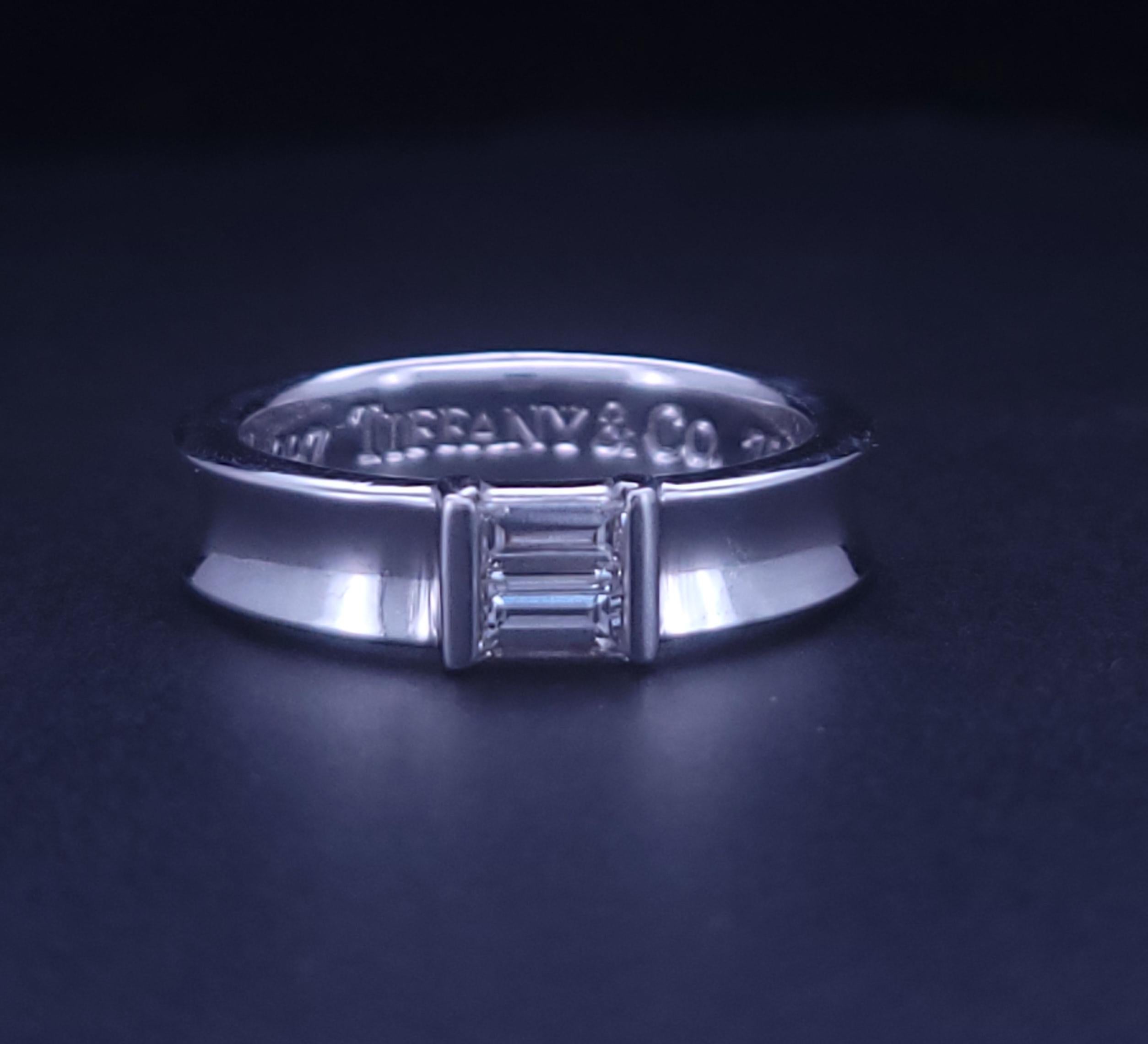 De las mujeres TIFFANY & CO Anillo de diamantes para mujer en oro blanco de 18k Talla 5 en venta