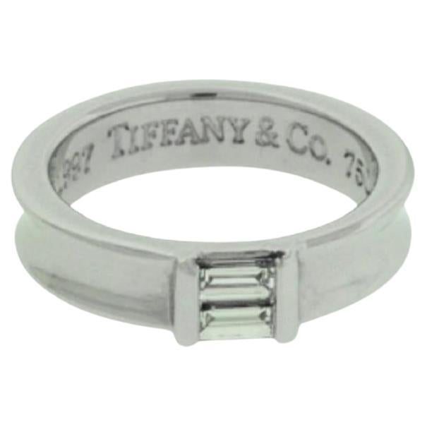 TIFFANY & CO Women's Diamond Band Ring In 18k White Gold Size 5 For Sale