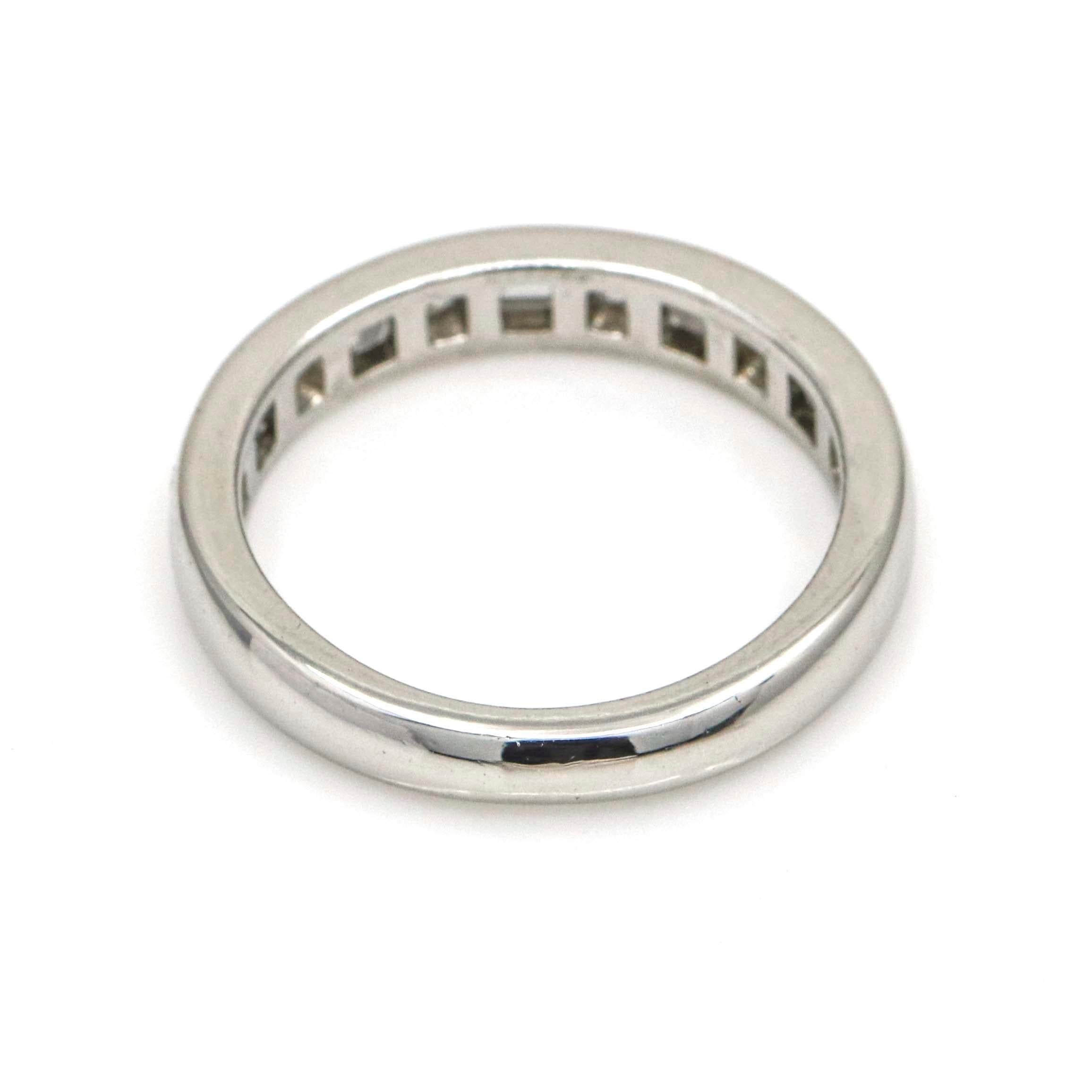 Tiffany & Co. Women's Round Baguette Diamond Band Ring in Platinum In Excellent Condition For Sale In Boca Raton, FL