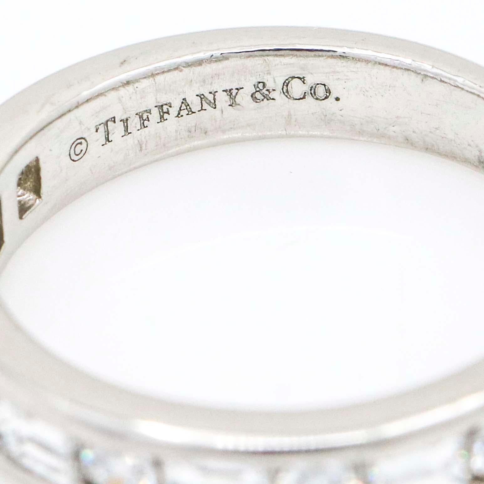 Tiffany & Co. Women's Round Baguette Diamond Band Ring in Platinum For Sale 2