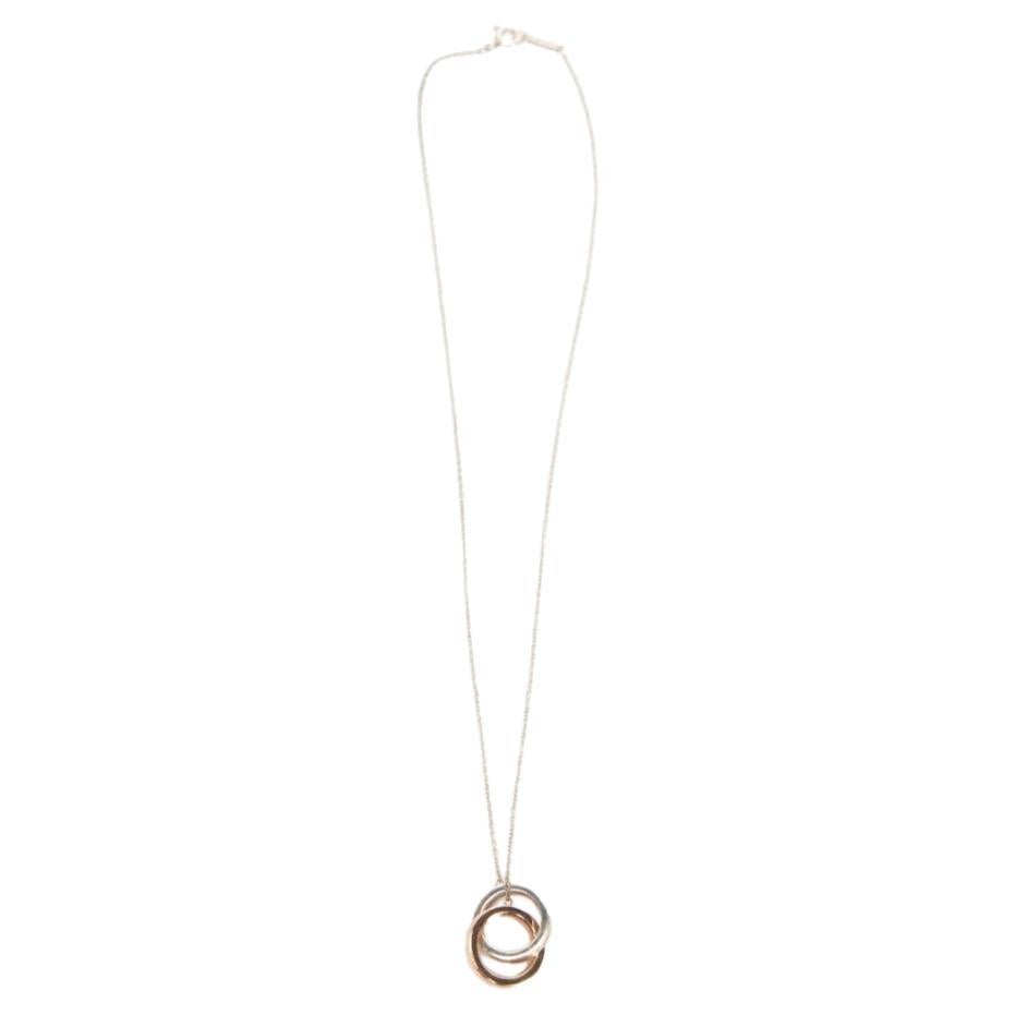 Tiffany & Co Women's Silver & Rose Gold Interlocking Rings Necklaces