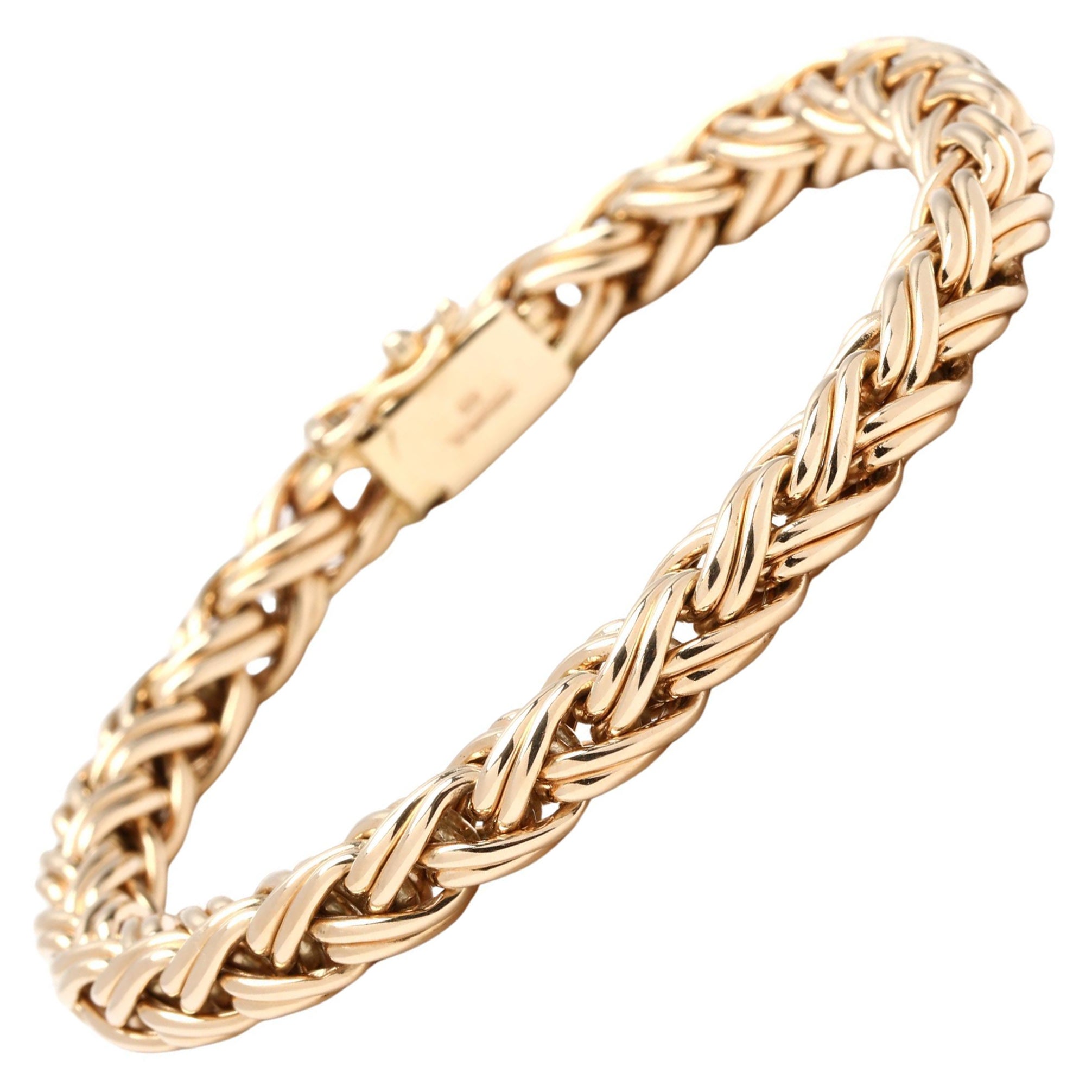 Tiffany & Co Woven Bracelet, 14k Yellow Gold, 7.38 Inches