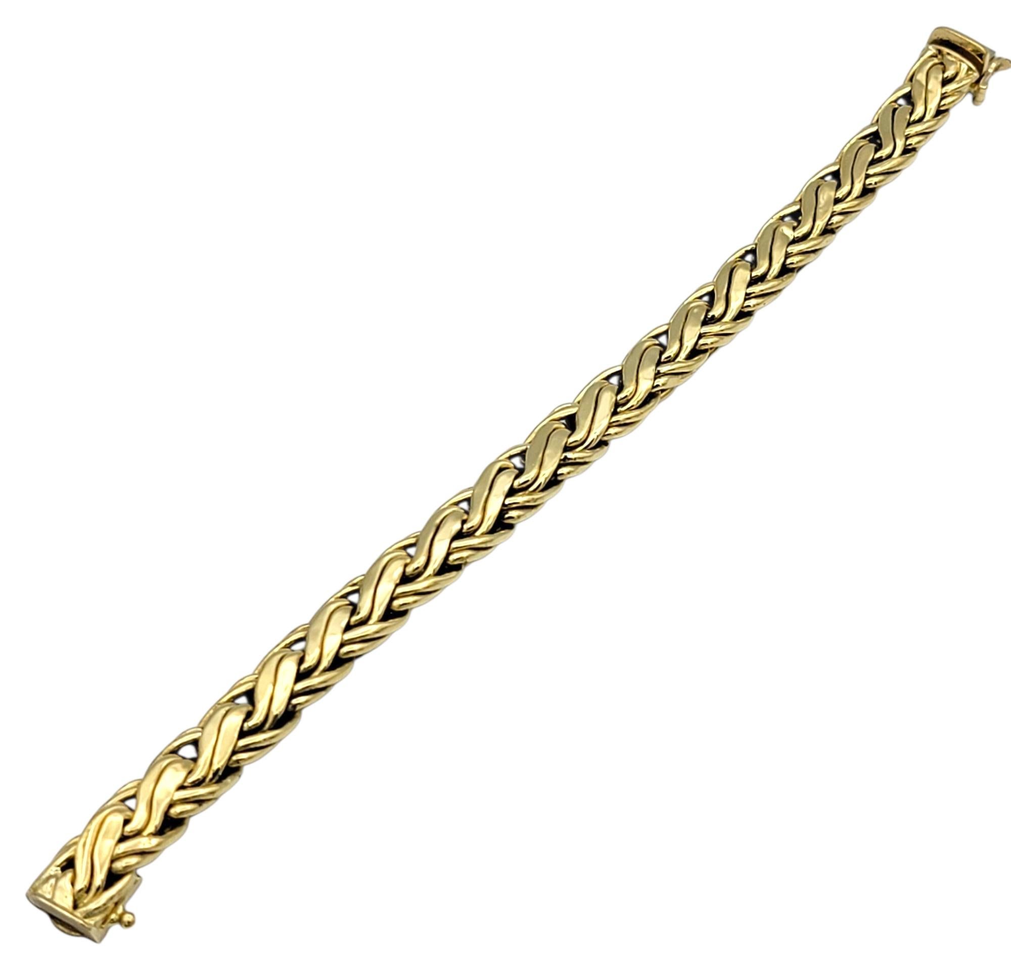 Contemporary Tiffany & Co. Woven Byzantine Chain Bracelet in Polished 18 Karat Yellow Gold For Sale