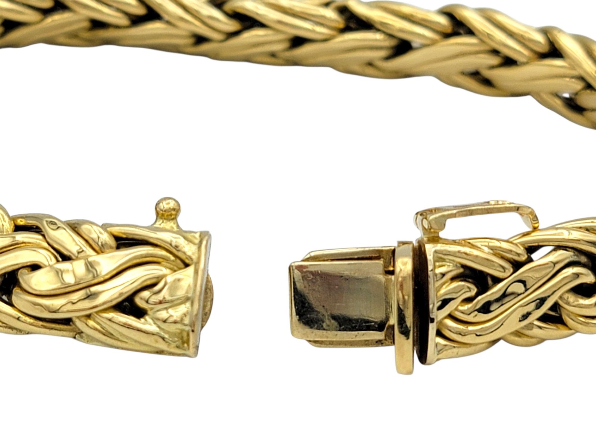 Tiffany & Co. Woven Byzantine Chain Bracelet in Polished 18 Karat Yellow Gold In Good Condition For Sale In Scottsdale, AZ