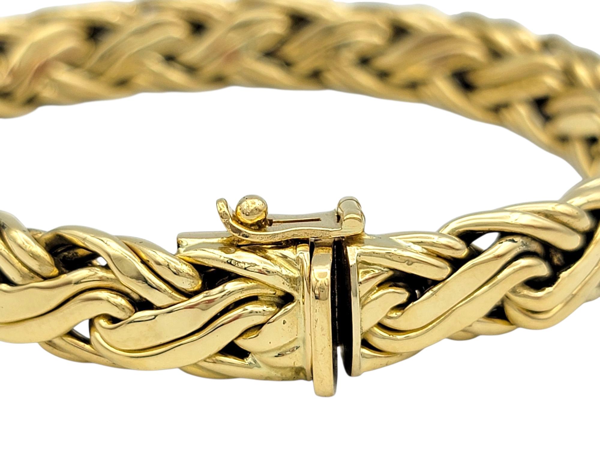 Women's Tiffany & Co. Woven Byzantine Chain Bracelet in Polished 18 Karat Yellow Gold For Sale