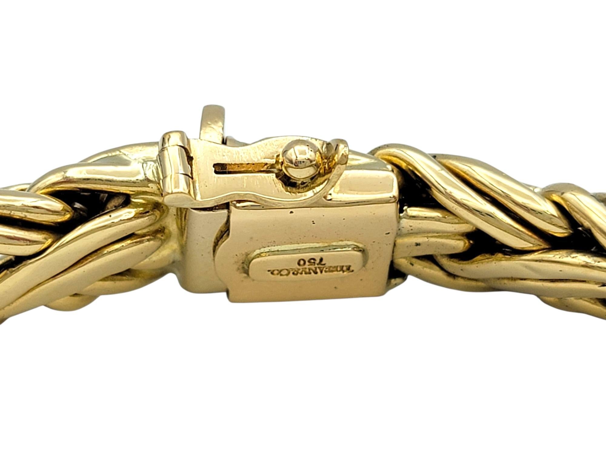 Tiffany & Co. Woven Byzantine Chain Bracelet in Polished 18 Karat Yellow Gold For Sale 1