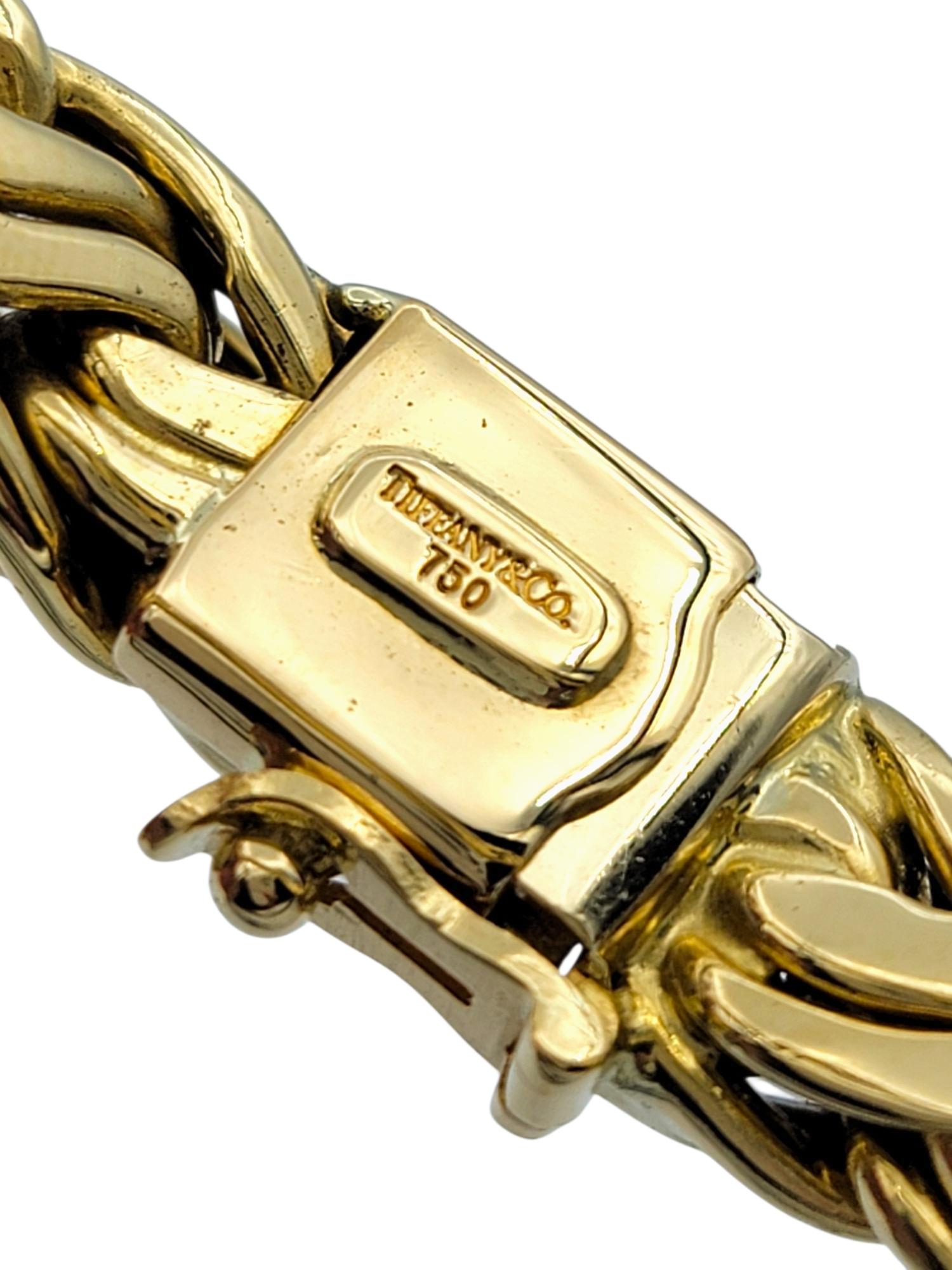 Tiffany & Co. Woven Byzantine Chain Bracelet in Polished 18 Karat Yellow Gold For Sale 2