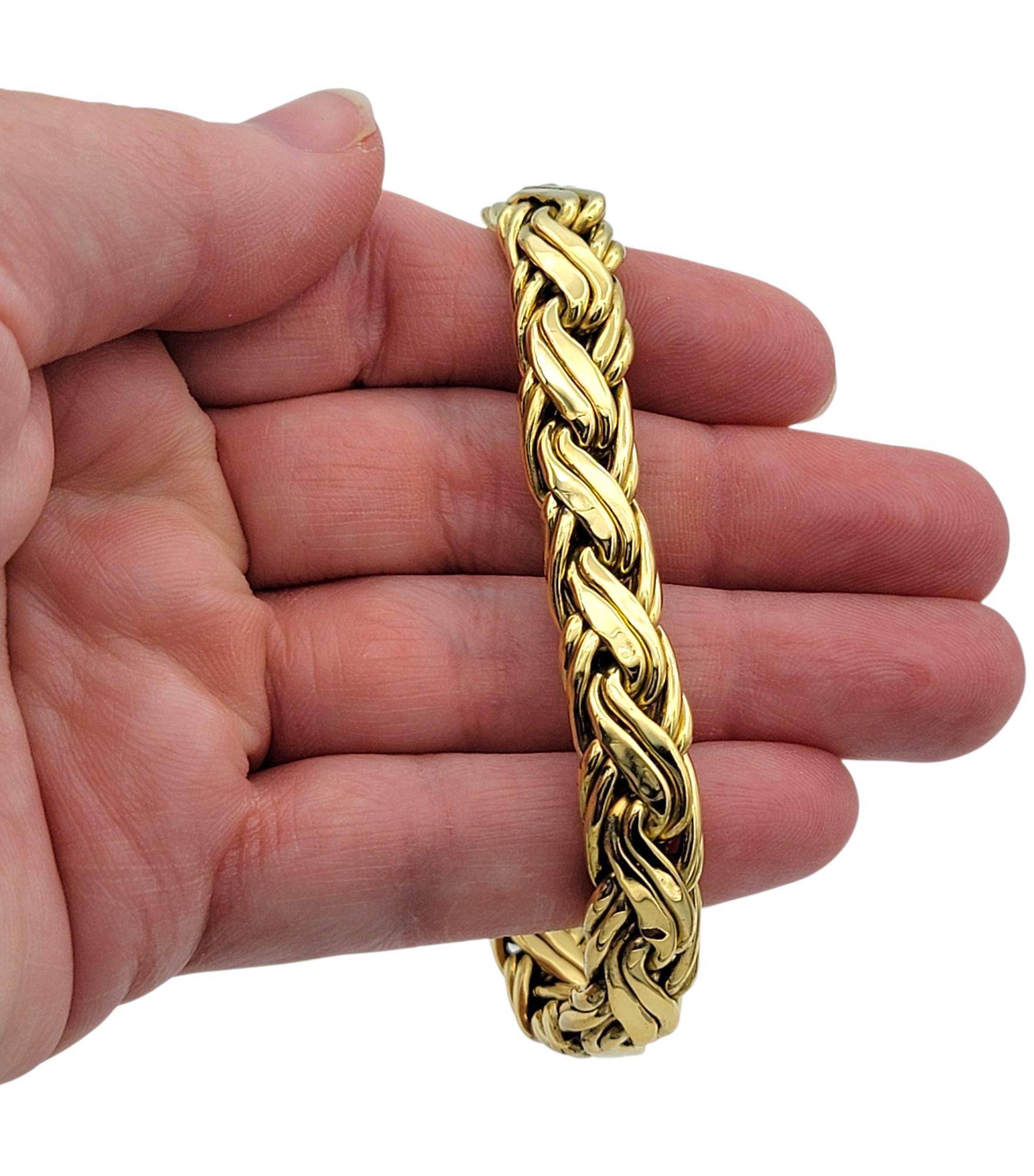 Tiffany & Co. Woven Byzantine Chain Bracelet in Polished 18 Karat Yellow Gold For Sale 3