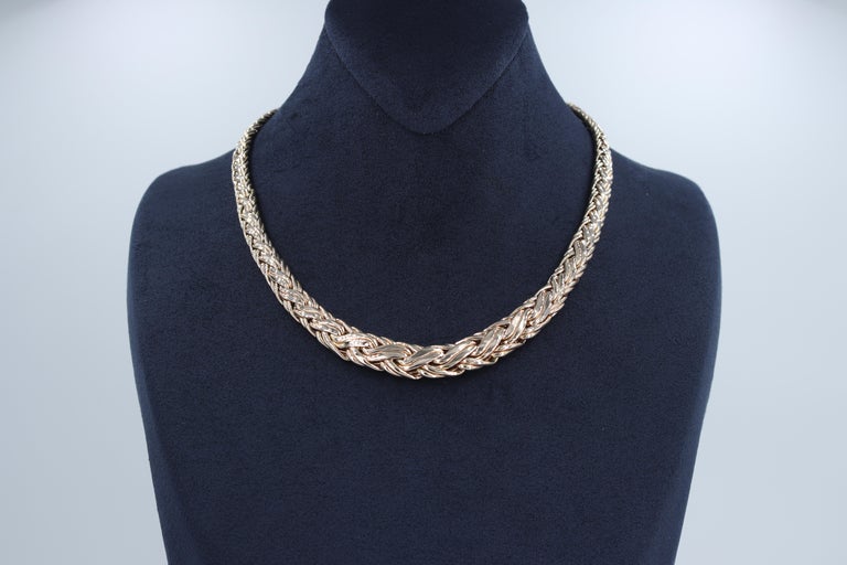 Tiffany and Co Woven Byzantine Yellow Gold Necklace For Sale at 1stDibs