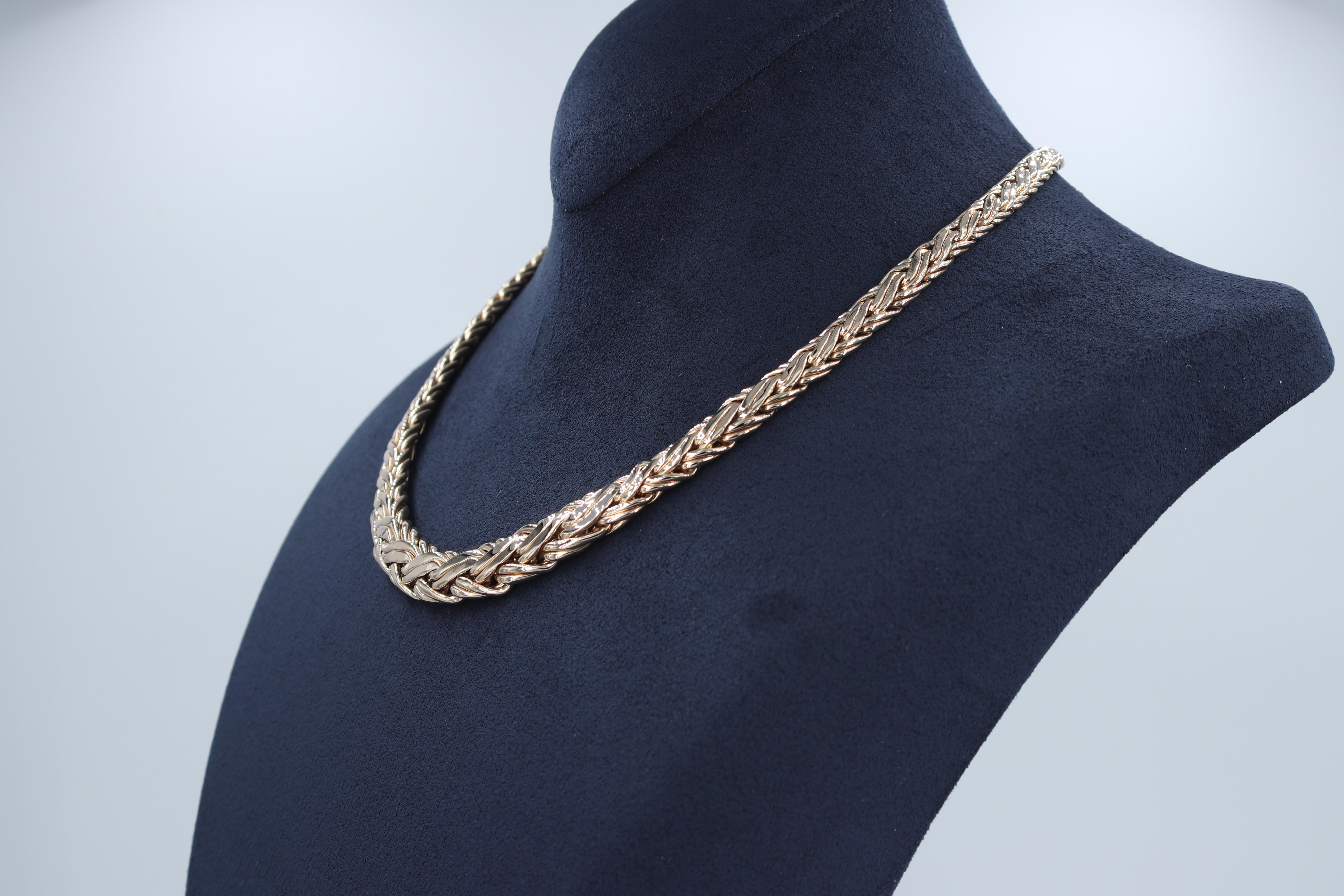 gold woven necklace