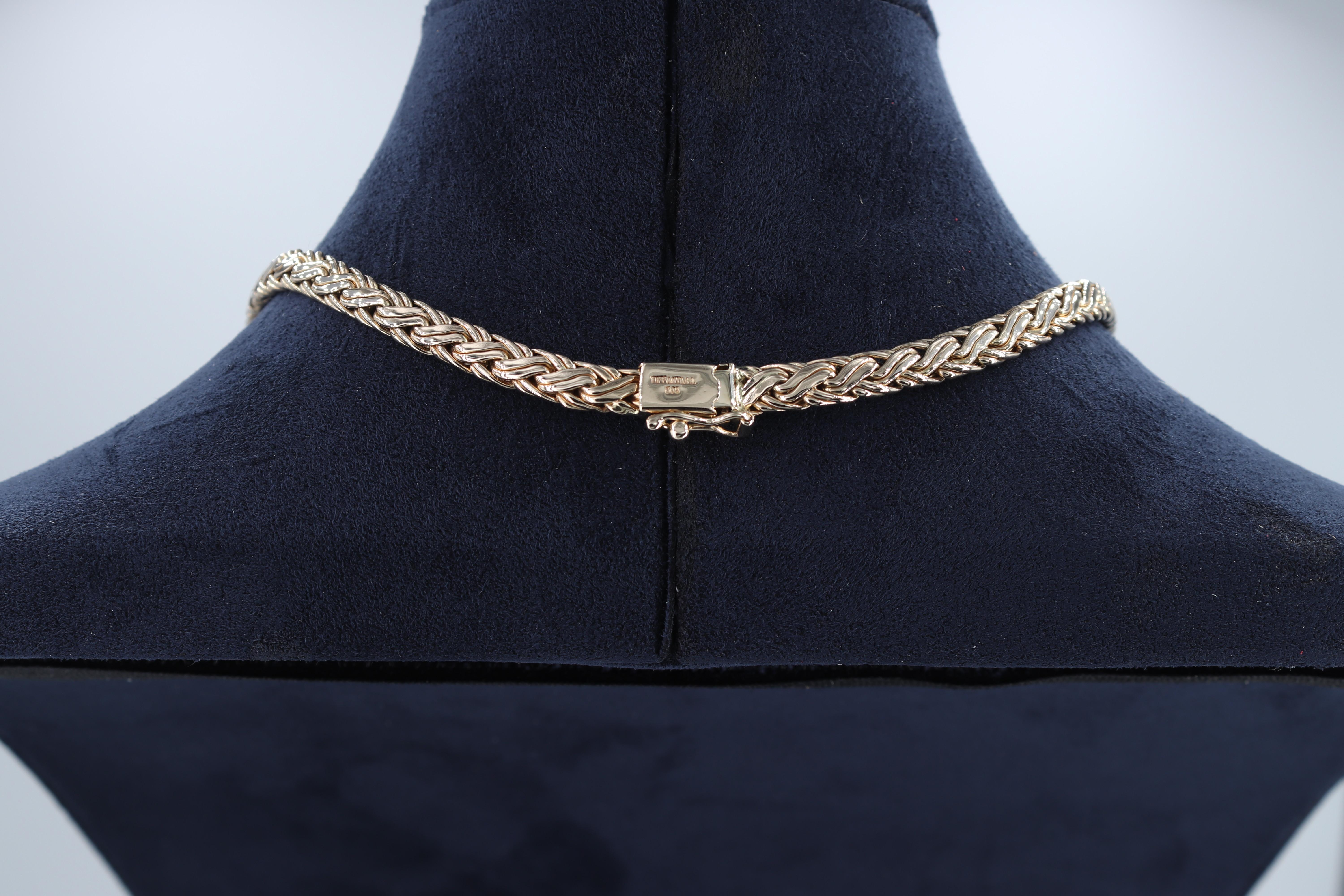 Tiffany & Co Woven Byzantine Yellow Gold Necklace In Excellent Condition For Sale In Tampa, FL