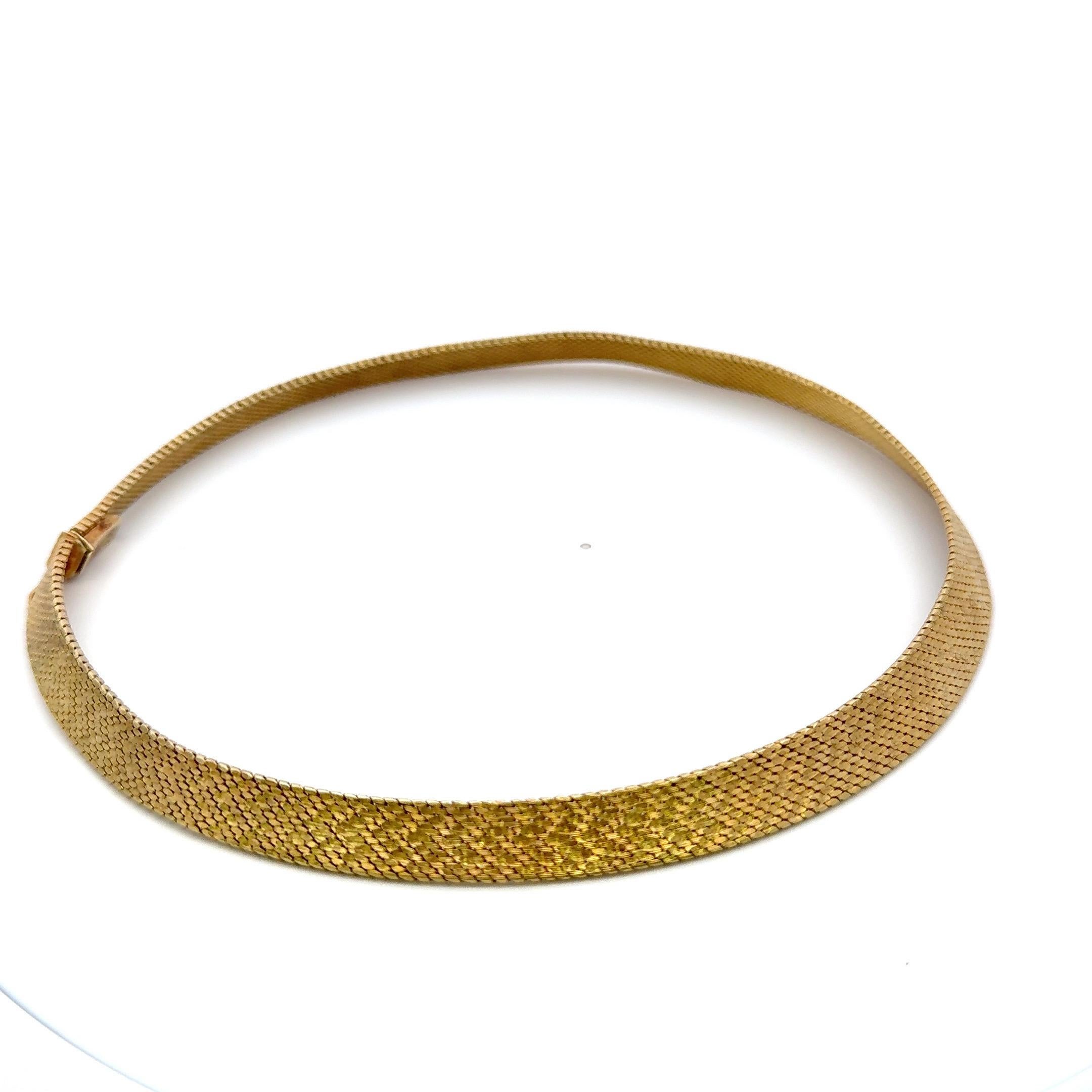 Tiffany & Co, Woven Collar Necklace 14 Karat Yellow Gold 49 Grams 15 Inches For Sale 7